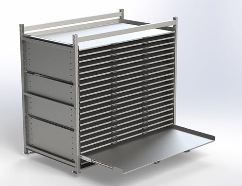 Drawer shelving. The new PRODEX industrial furniture